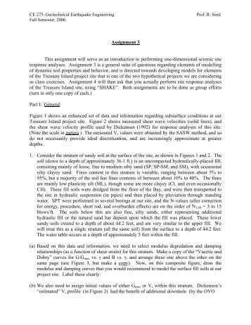 Homework 3 (pdf) - Geotechnical Earthquake Engineering