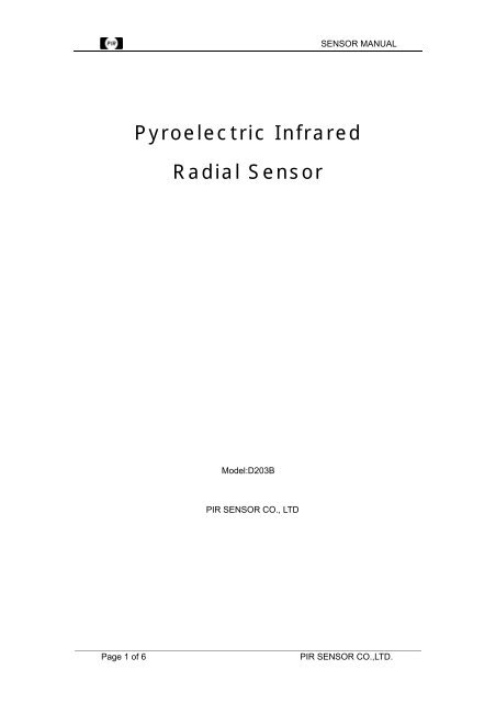 Pyroelectric Infrared Radial Sensor - Micropik