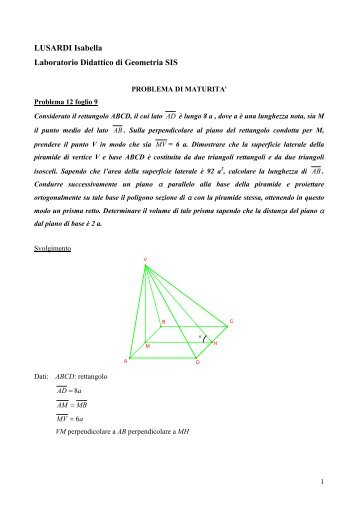 LUSARDI Isabella Laboratorio Didattico di Geometria SIS