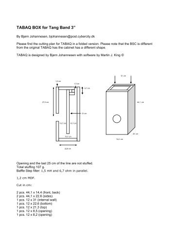 TABAQ BOX for Tang Band 3â - coolcat.dk