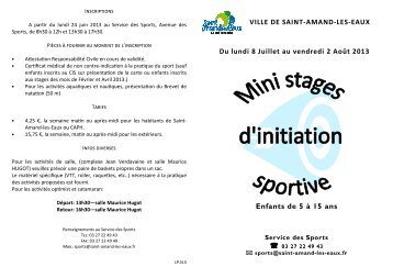 Mini Stages d'Initiation Sportive été 2013 - Saint Amand les Eaux