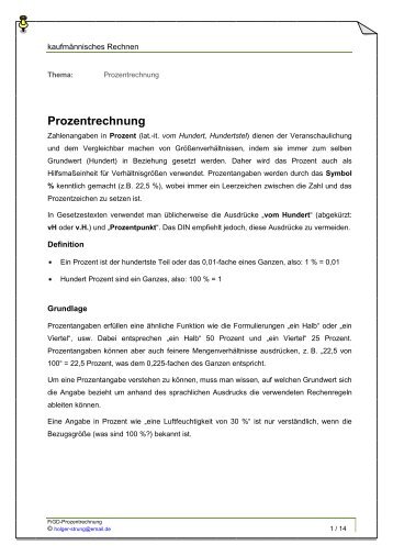 Prozentrechnung