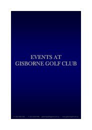 Gisborne Golf Club. Functions Brochure.pub