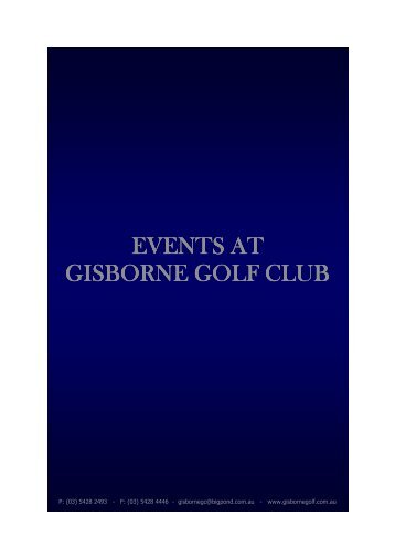 Gisborne Golf Club. Functions Brochure.pub