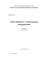 Entwicklung des Ausgangsmodells zur Reihe Geldtheorie I - eewco