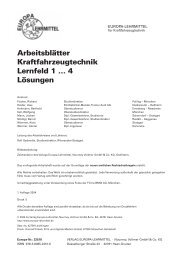 ArbeitsblÃ¤tter Kraftfahrzeugtechnik Lernfeld 1 ... - Europa-Lehrmittel