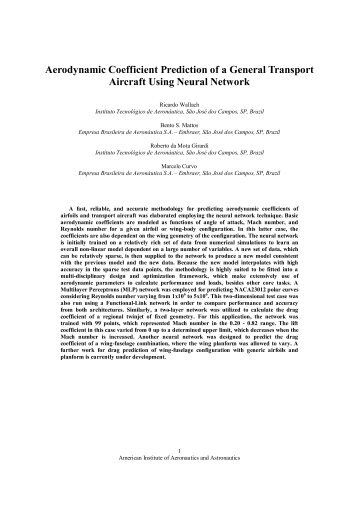 Aerodynamic Coefficient Prediction of a General Transport Aircraft ...