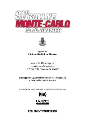 RÃGLEMENT PARTICULIER - Automobile Club de Monaco