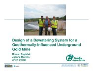 Design of a Dewatering System for a Geothermally-Influenced ...