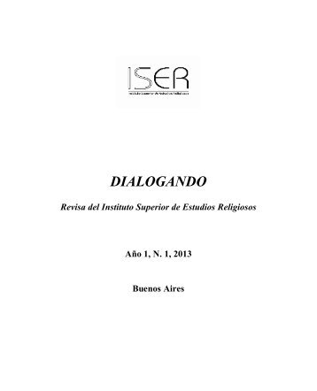 REVISTA DIALOGANDO - ISER Nº1 - 2013