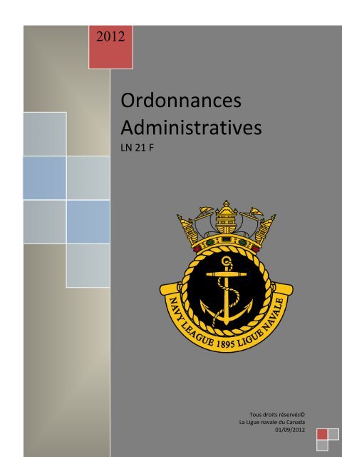 Ordonnances Administratives - The Navy League of Canada