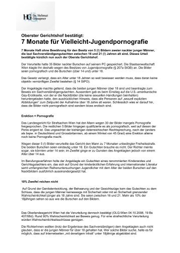 7 Monate für Vielleicht-Jugendpornografie