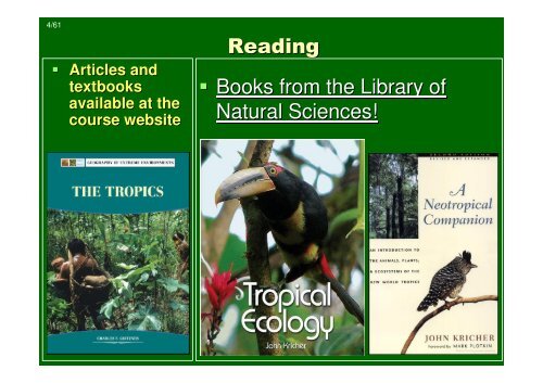 Introduction to tropical ecology