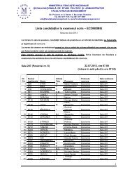 Economie - Facultatea de Management