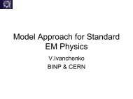 Model Approach for Standard EM Physics - Geant4 - CERN