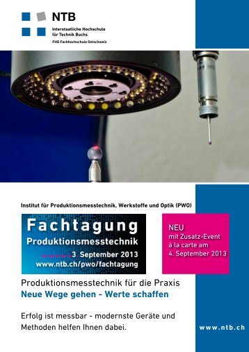 Produktionsmesstechnik fÃ¼r die Praxis Neue Wege gehen - Werte ...