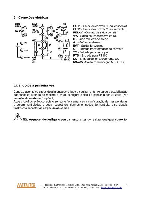 Controlador de temperatura KT4 - Metaltex