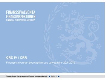 CRD IV / CRR - Finanssivalvonta