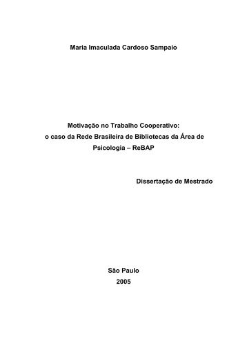 MotivaÃ§Ã£o no trabalho cooperativo - BVS Psicologia ULAPSI Brasil