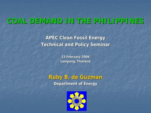 Ms Ruby B de Guzman - Expert Group on Clean Fossil Energy