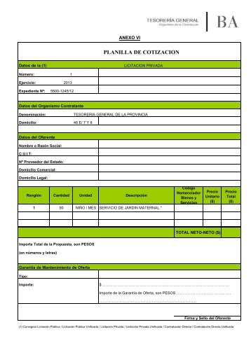 Anexo V Convocatoria y Cotizacion - TesorerÃ­a General de la ...