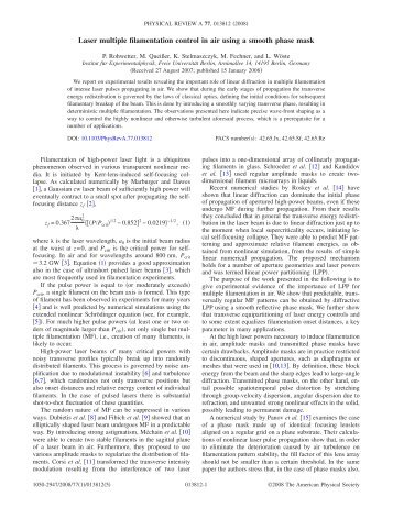 Laser multiple filamentation control in air using a ... - teramobile