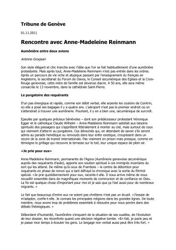 Rencontre avec Anne-Madeleine Reinmann - Eglise Protestante de ...
