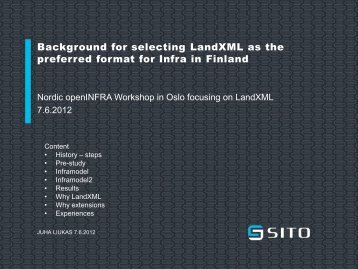 Background for selecting LandXML as the ... - buildingSMART