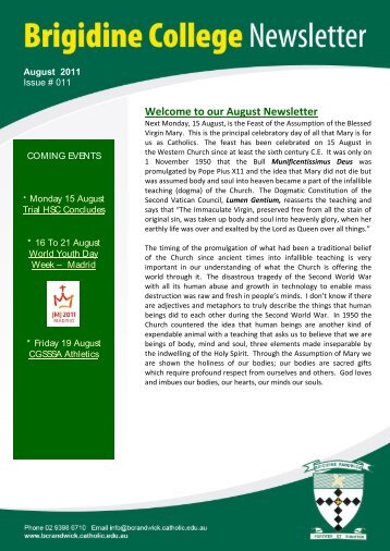 welcome to our december newsletter brigidine college randwick