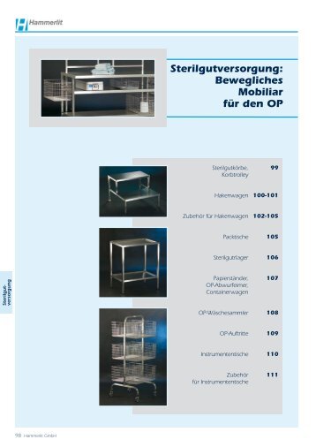 Sterilgutversorgung: Bewegliches Mobiliar für den OP - Hammerlit