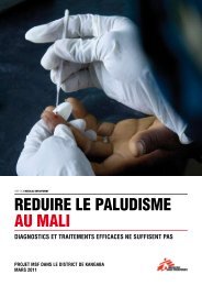 REDUIRE LE PALUDISME AU MALI - MSF Field Research