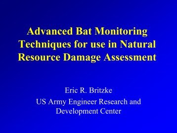 Advanced Bat Monitoring Techniques for use in Natural Resource ...