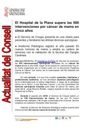 El Hospital de la Plana supera las 500 intervenciones por cÃ¡ncer de ...