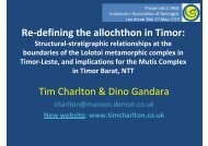 Re-defining the allochthon in Timor: Tim Charlton & Dino Gandara