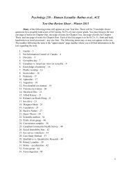 Rathus et al., 4CE Test One Review Sheet – Winter 2013