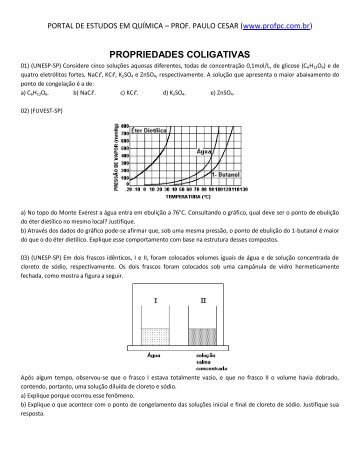 PROPRIEDADES COLIGATIVAS - Portal de Estudos em QuÃ­mica