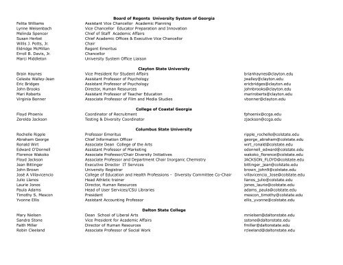 2011 Participants List - University System of Georgia