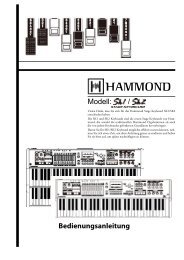 Bedienungsanleitung Hammond SK-Modelle - Hammond.de