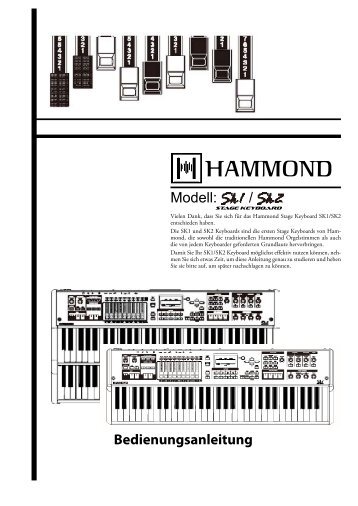 Bedienungsanleitung Hammond SK-Modelle - Hammond.de