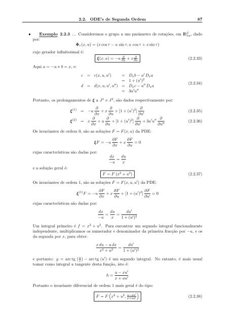 FCUP Dep. Matemática Pura Geometria das Equaç˜oes Diferenciais