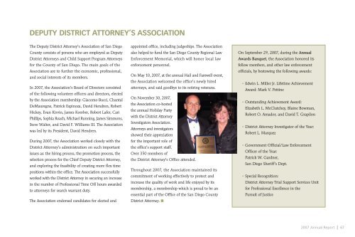 Annual Report 2007 - San Diego County District Attorney