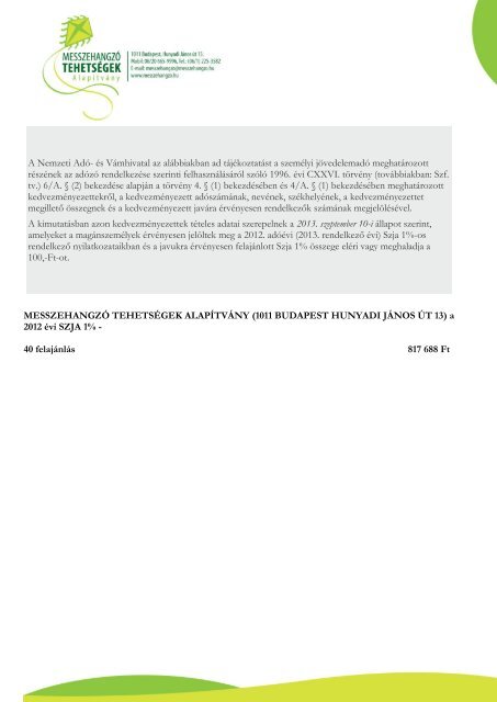 2012. SZJA 1%