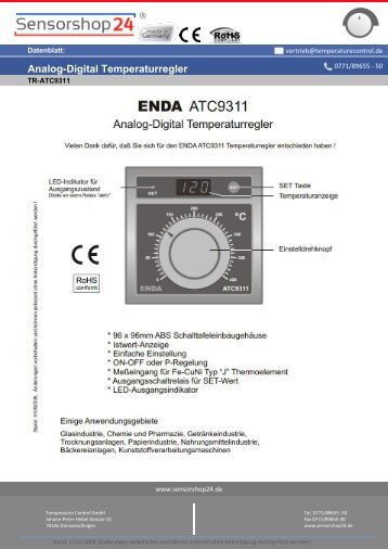 Datenblatt - Temperature Control