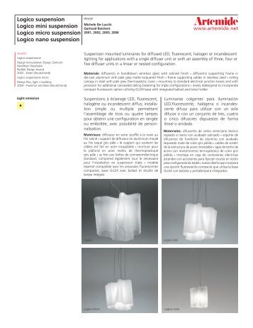 Logico suspension Logico mini suspension Logico micro ... - Artemide