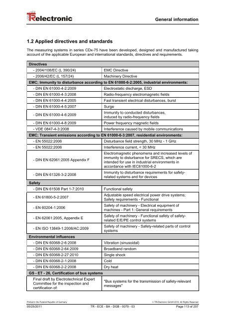 Benutzerhandbuch / User Manual - TR Electronic