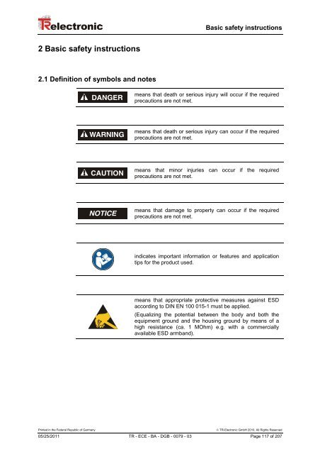 Benutzerhandbuch / User Manual - TR Electronic