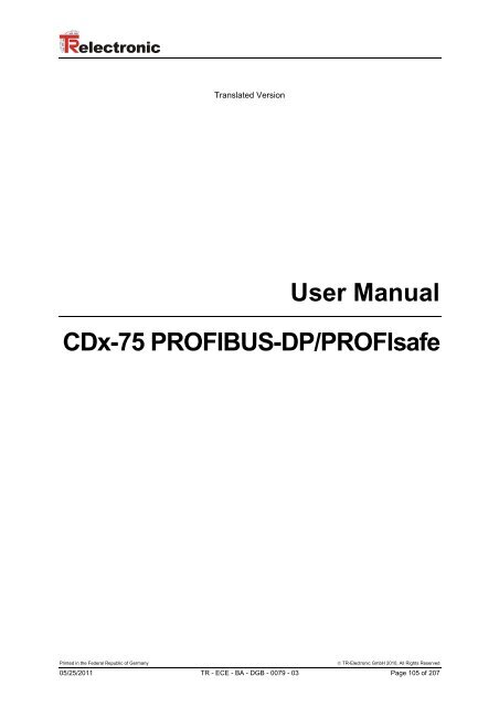 Benutzerhandbuch / User Manual - TR Electronic