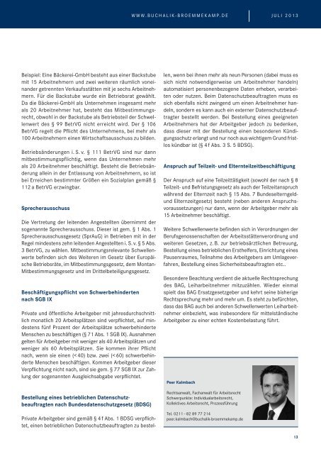 Newsletter 27 / Juli 2013 - Buchalik BrÃ¶mmekamp