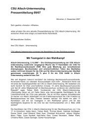 CSU Allach-Untermenzing Pressemitteilung 09/07