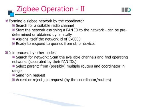 Wireless Communication - Zigbee, Bluetooth - IIIT